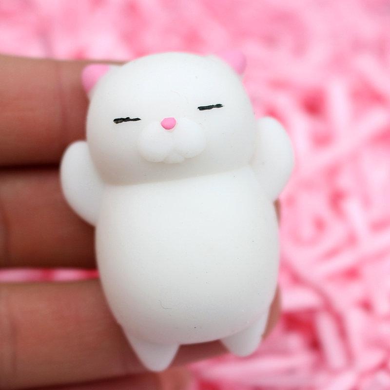 Cat Mochi Squishy Toys Mini Kawaii Animal Squishies Stress Relief Fidget Toys for Kids Soft Pinch Cute Cartoon Party Favor Gift
