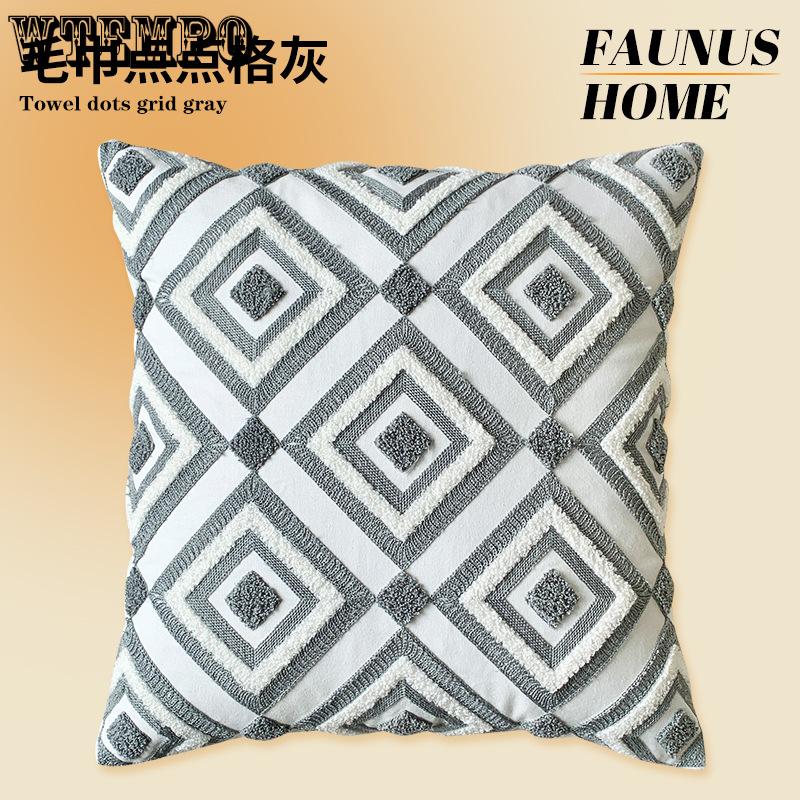 WTEMPO Green Leaf Sunflower Living Room Sofa Embroidery Cushion Throw Pillowcase