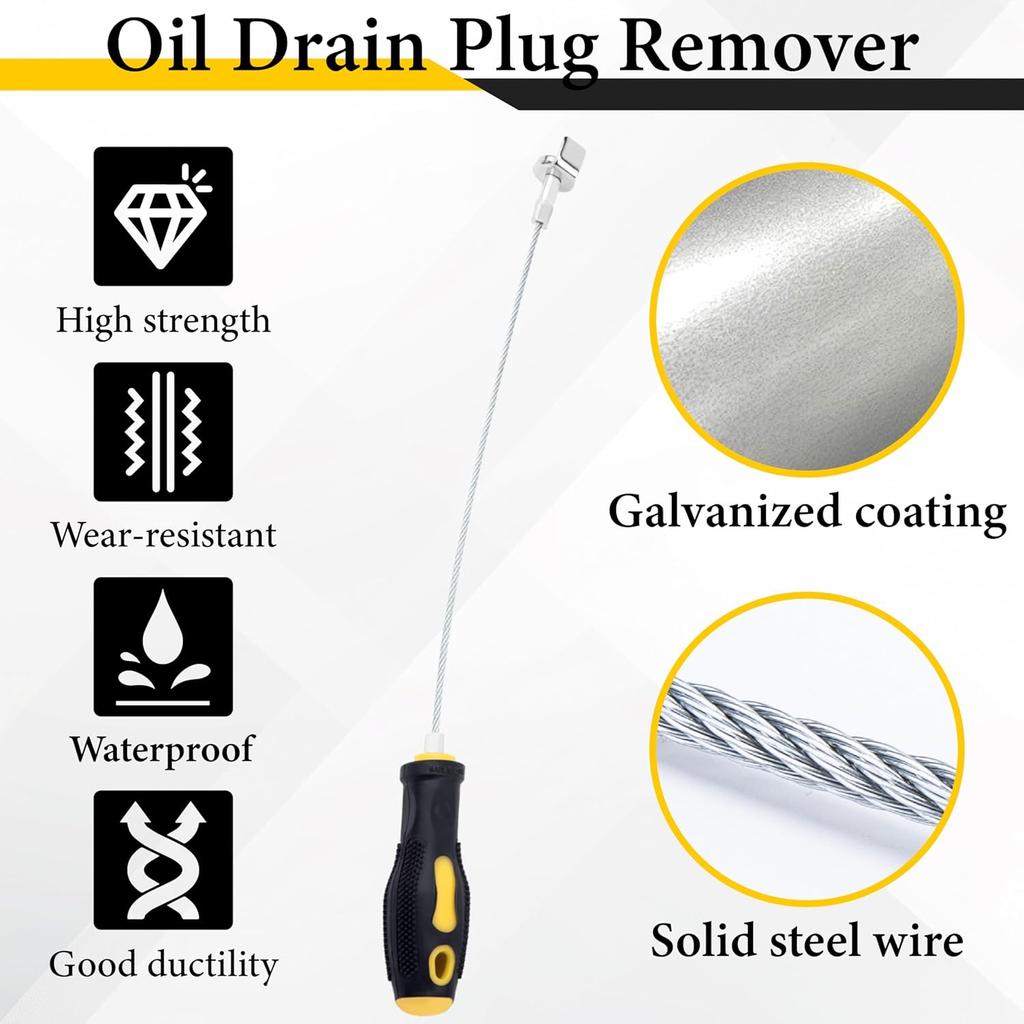 Strong Magnetic Oil Drain Plug Remover Tool, Oil Drain Plug Remover Trument, Anti Scald Sump Plug Removal Tool, Universal Flexible Oil Plug Removal