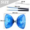 Diabolo Chinese Top with Bearing, Juggling Stick Included, Durable, Suitable for Beginners, Children, and Adults (Blue)