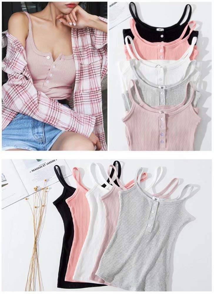 Laisve Low Neck Ribbed Layering Basic Sleeveless Tank Size M Women's Camisole, Knit, Sexy, Open-Neck, Top, Top, Top, Ribbed, Slimming, Pink,