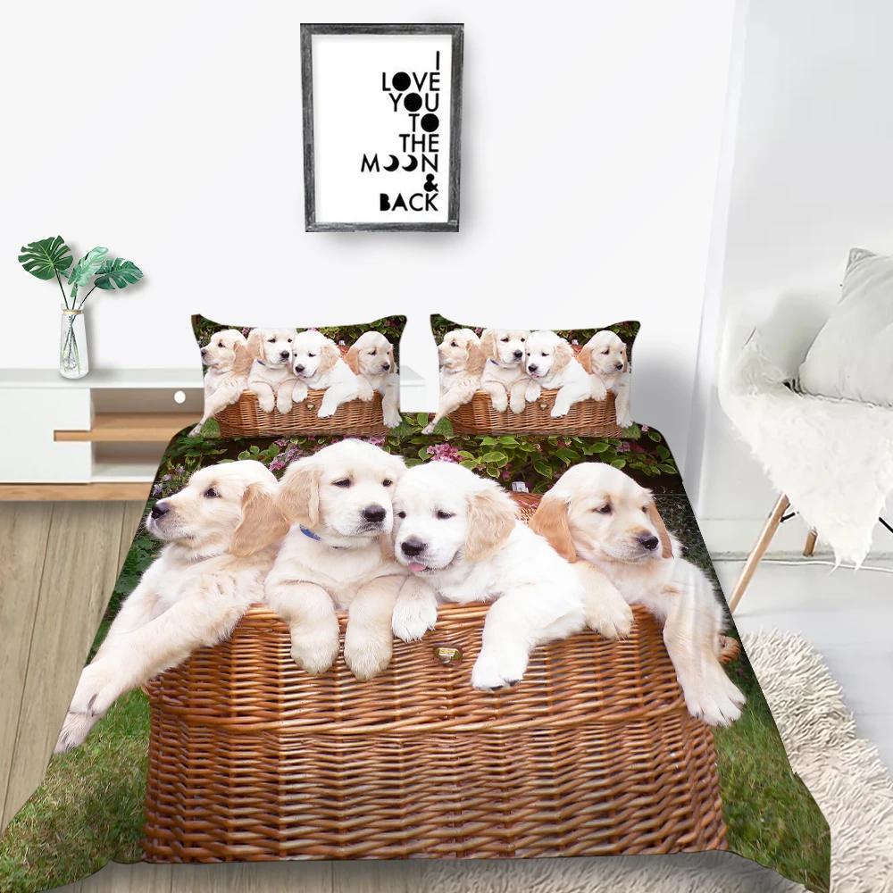 Animal Dog 3D Print A Dog Sleeping On Its Stomach Duvet Cover Design Lovely Pet Dog For Children Women Men Bedroom Decorations