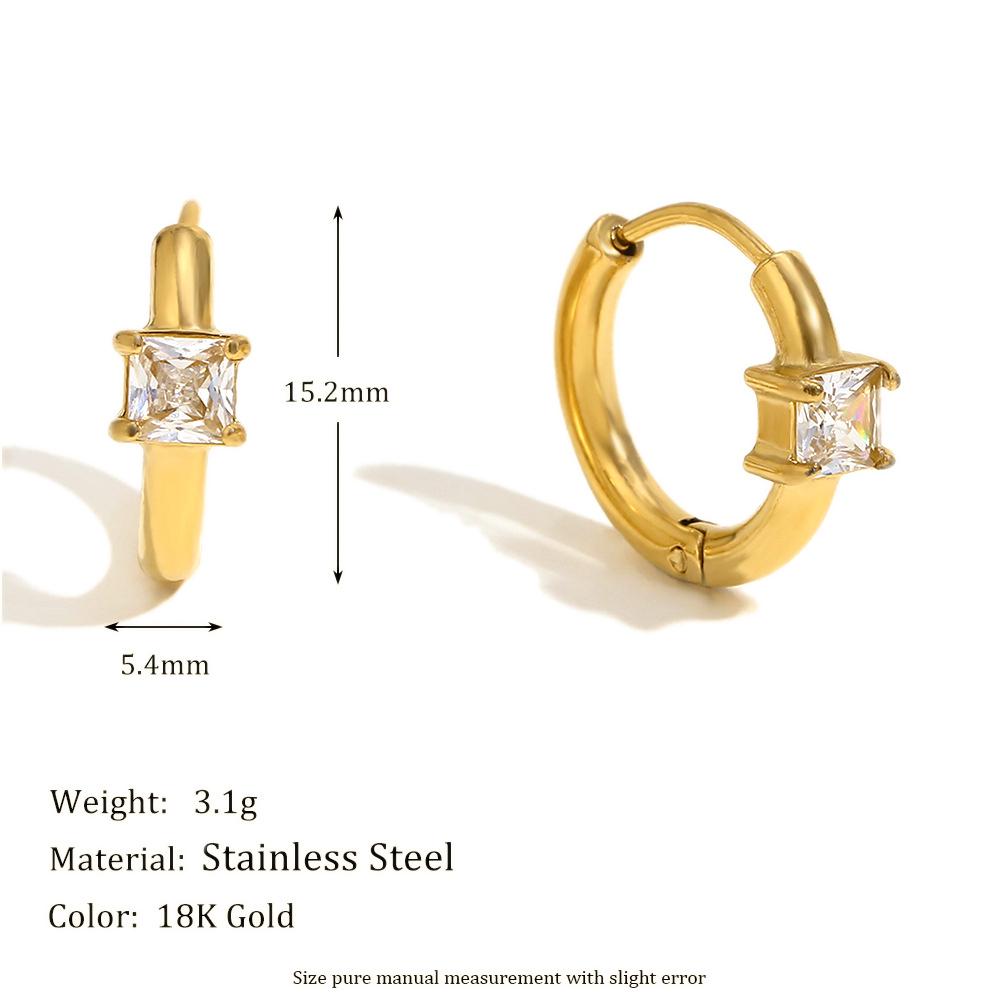 

MamacitaSlay 316l Stainless Steel Zircon Hoop Earring 18K Gold Plated Waterproof Minimalist Jewelry for Women 2026 Trend Gift