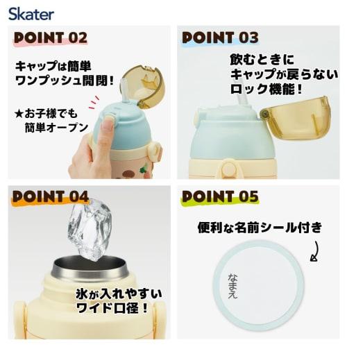 Skater Stainless Steel Children's Water Bottle 380ml Straw Drinking 3D My Neighbor Totoro Vegetable Color Ghibli SSPV4