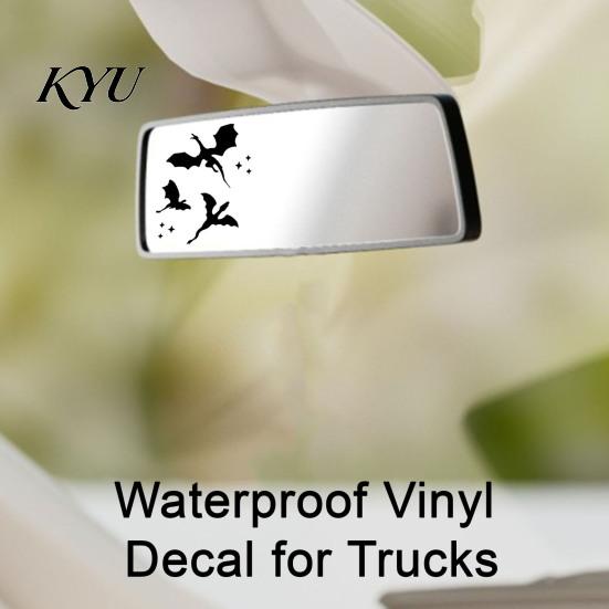 Waterproof Vinyl Decal for Trucks Flying Bat Car Rearview Mirror Stickers, PVC Decals Vehicle Versatile Surfaces Exterior Decoration, Halloween Theme
