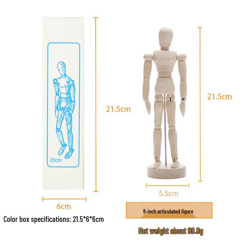 12-inch and 10-inch Jointed Wooden Mannequin Doll for Art and Painting