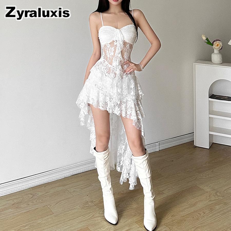 Wind Summer New Women s Fashion Solid High Waist Sexy Strappy Lace Backless Dress M белый