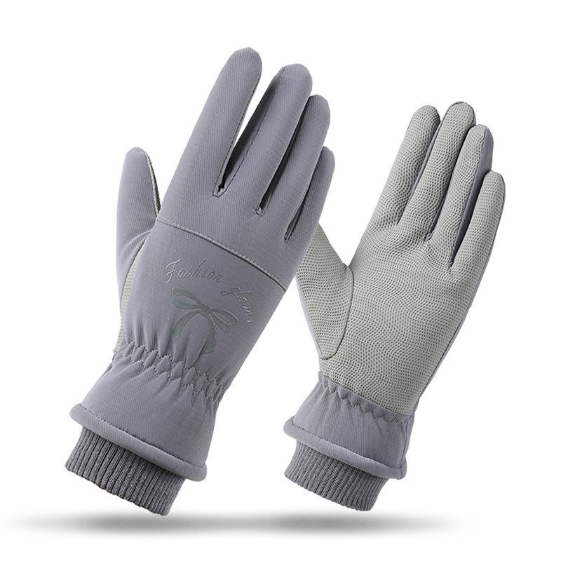 Gloves Women's Fleece Thickened Warm Electric Vehicle Windproof German Fleece Spring and Autumn Winter Riding Cold Driving Cycling