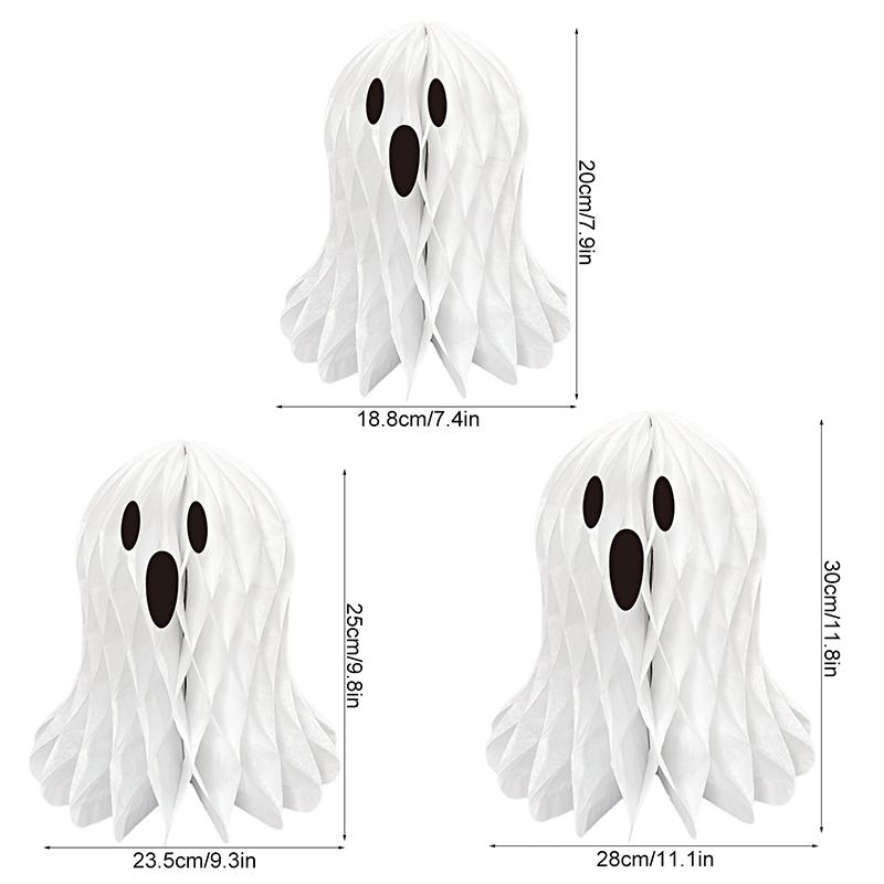Halloween Ghost Hive DIY Hangings Atmosphere Props White Creative Design Paper Funny Handicrafts Hom Party Decoration Various Size