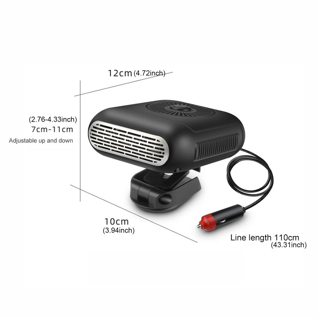 Car Heater 12V 120W Portable Electric Heating Fan Windshield Heater Defogger Defroster Demister for Vehicle