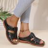 Women's New Wedge Heel Round Toe Wedge Heel Wearing Beach Thick Sole Solid Color Sandals