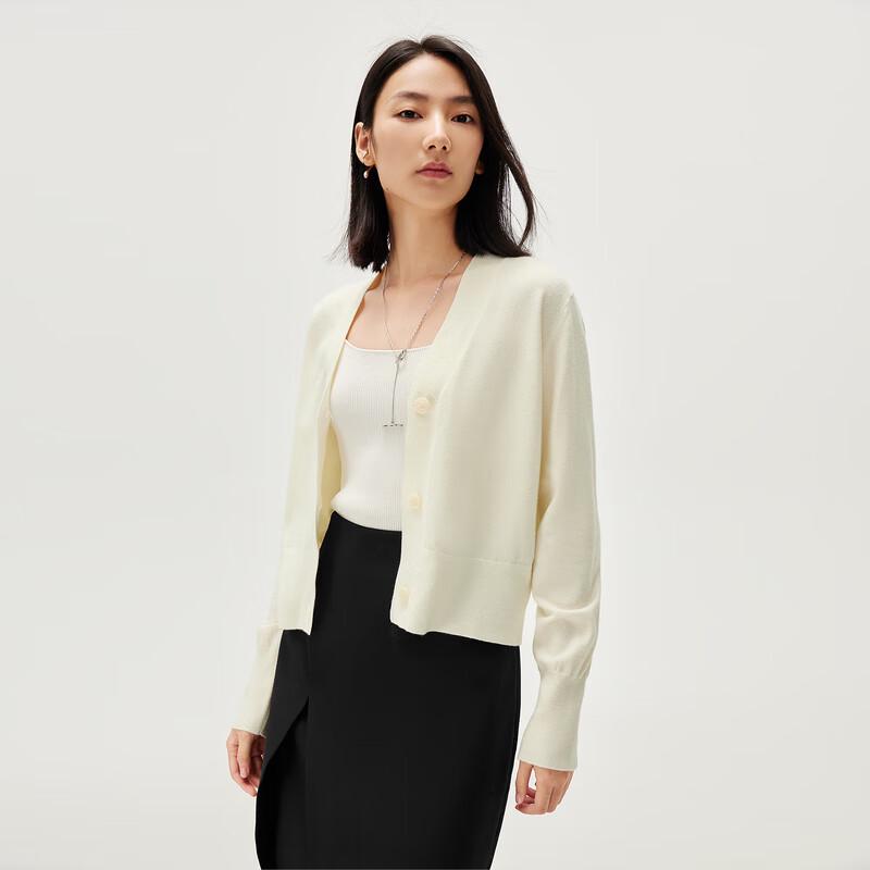 HLA Women's Fashion V-Neck Solid Knit Cardigan