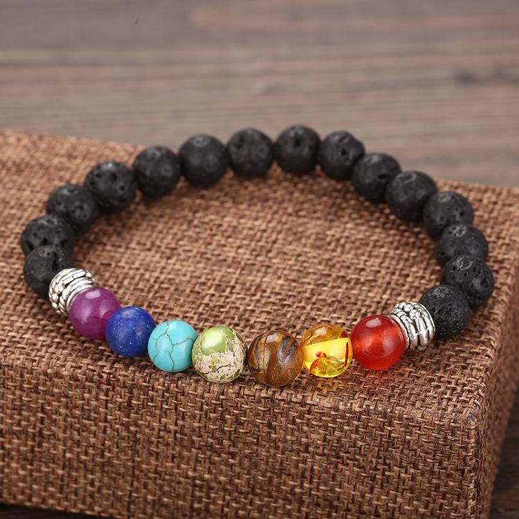 Volcanic Stone Natural Stone Agate Stone Beaded Bracelet Bracelet