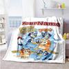 Bluey 126 Customize Your Name Blanket Gift Personalized Blanket Comfortable Throw For Living Room Home Decor Picnics Bedding Four Seasons Universal
