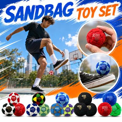 Handmade Footbag Set of 3 with Storage Bag Durable Crocheted for Outdoor Activities Adults and Teens Sand Filled Design for Enhanced Performance