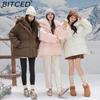 BITCED Detachable Oversized Fur Collar Down Jacket for Women Winter Thickened Waist-Defining Fur-Trimmed Parka