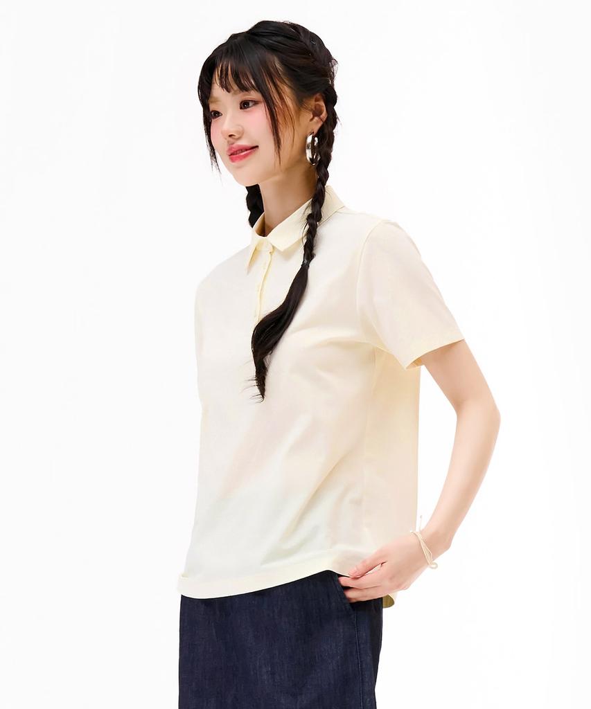 Chase Cult Women'S Cool Collared Short Sleeve T-Shirt - Yellow