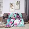 Hatsune Miku Anime Blanket Fleece Spring Autumn  Portable Lightweight Thin Throw Blankets for Bed Travel Bedding Throws