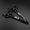 6-Inch Black Double-Tail XMQ-02 Hair Salon Scissors for Bangs - Professional Barber Shears