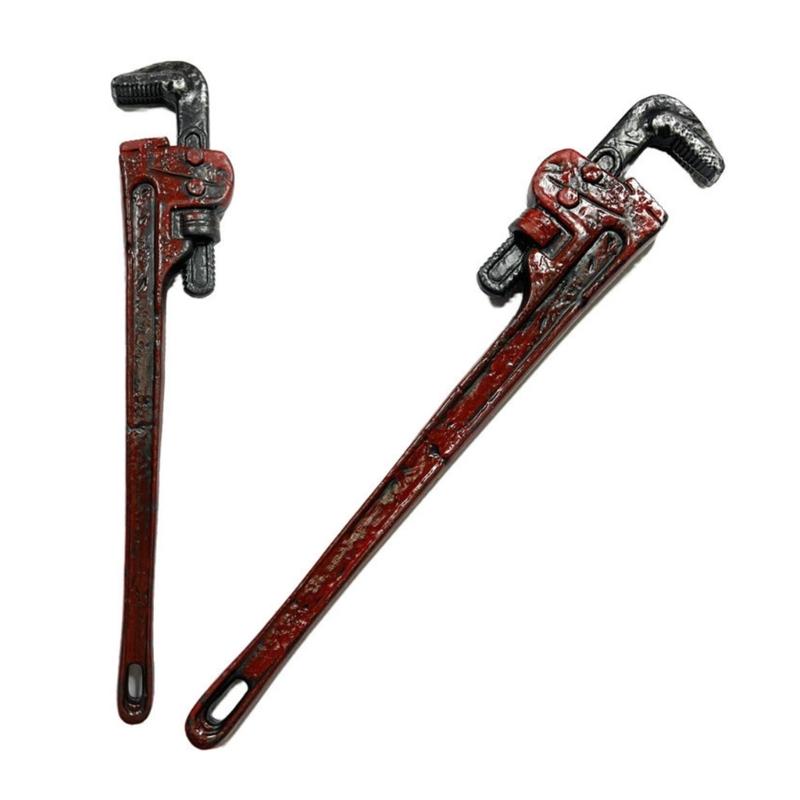 Plastic Fake Wrench/Crowbars,Realistic Bloody Spanner for Party Role Playing Tricky Toy Halloween Costume Accessory
