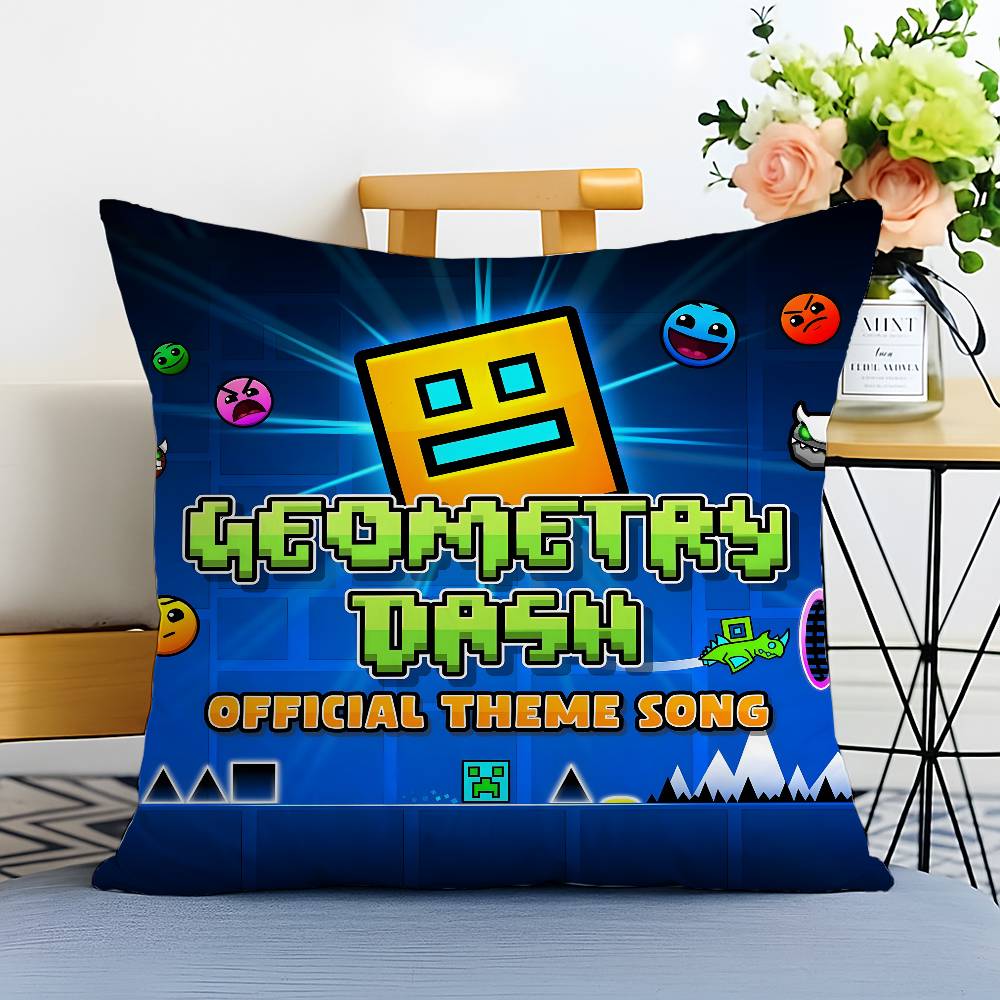 

Арт G-Geometry Dash-MT Відеоігра Наволочка Принт Фліс Наволочка Дитяча Дотик до Шкіри Екологічно Чистий Сублімаційний Друк 16x16Inch