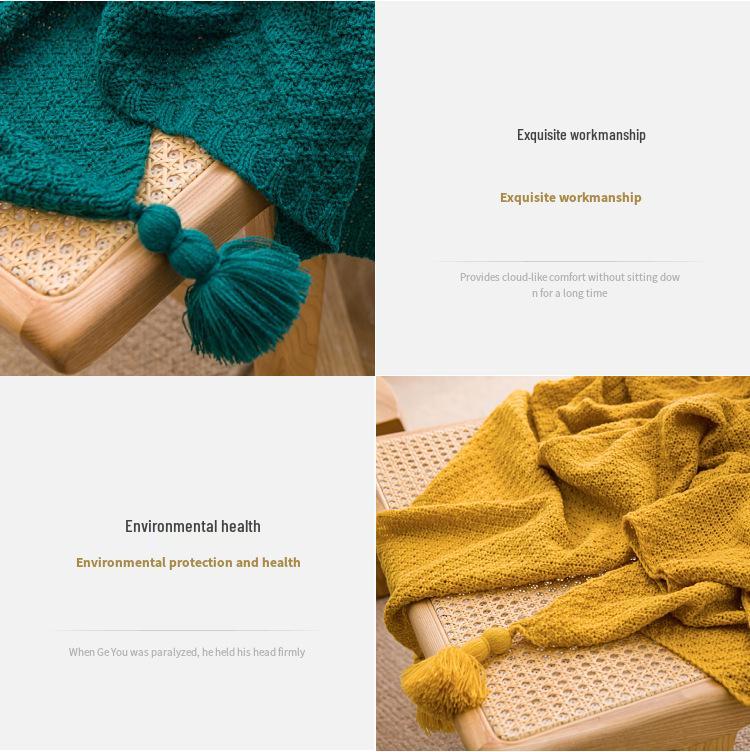 Handmade Tassel Blanket - Cozy Internet Style Sofa Throw, Perfect for Office or Bed