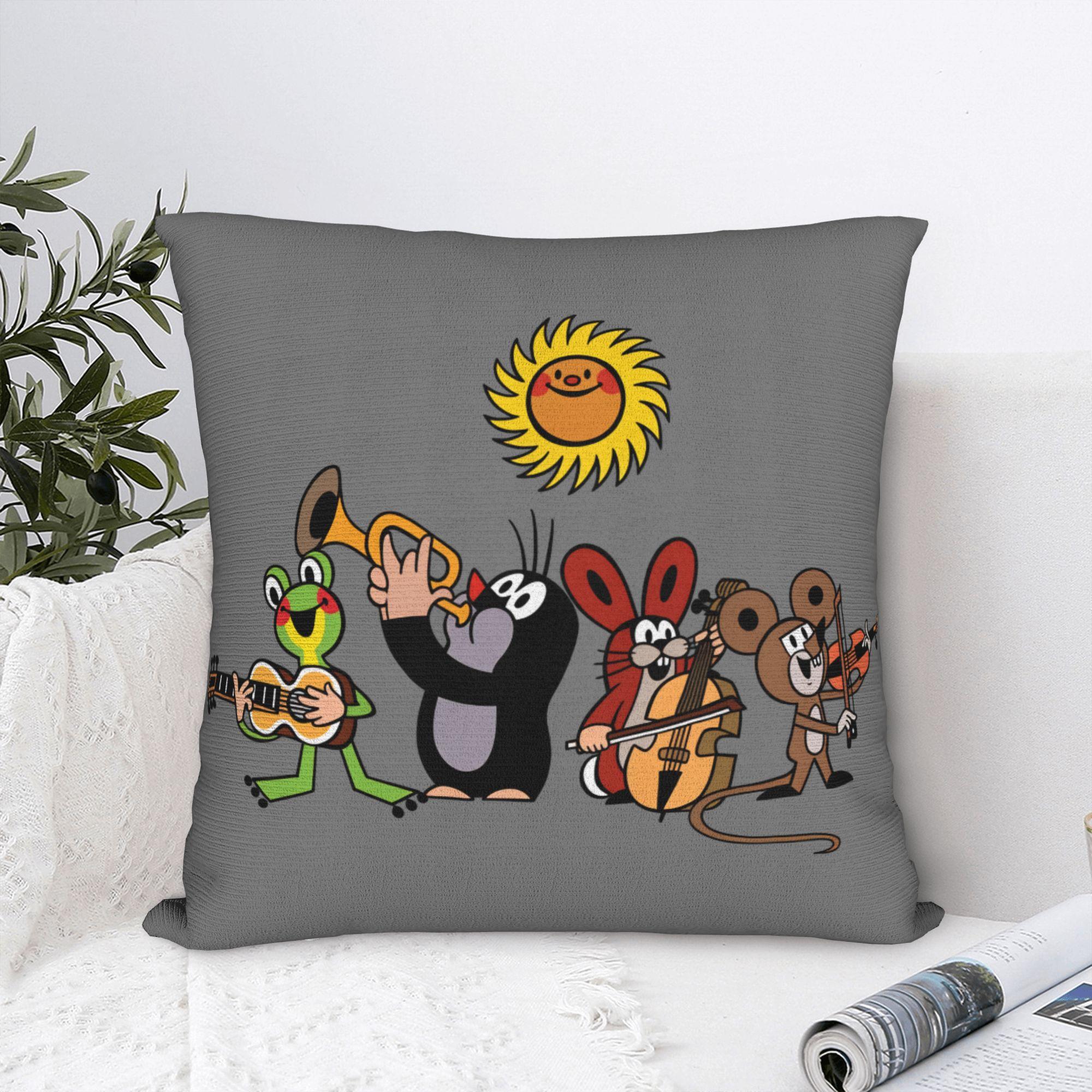 Fine Glasses Unisex Printed The Little Mole Krtek Pillowcase Polyester Cushion Cover Decorative Cartoon Throw Pillow Case Cover Home