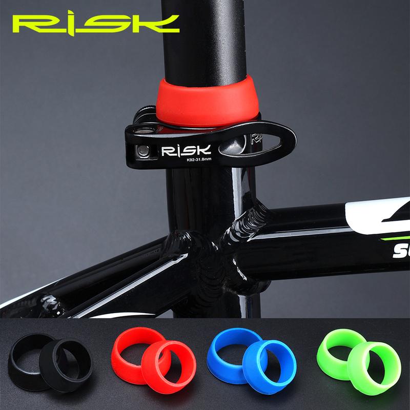 RISK 2pcs Cycling Silicone Waterproof Mountain Bike Seat Post Protective Bicycle Seat Post Rubber Ring Dust Cover Seat Post Ring 25-30mm