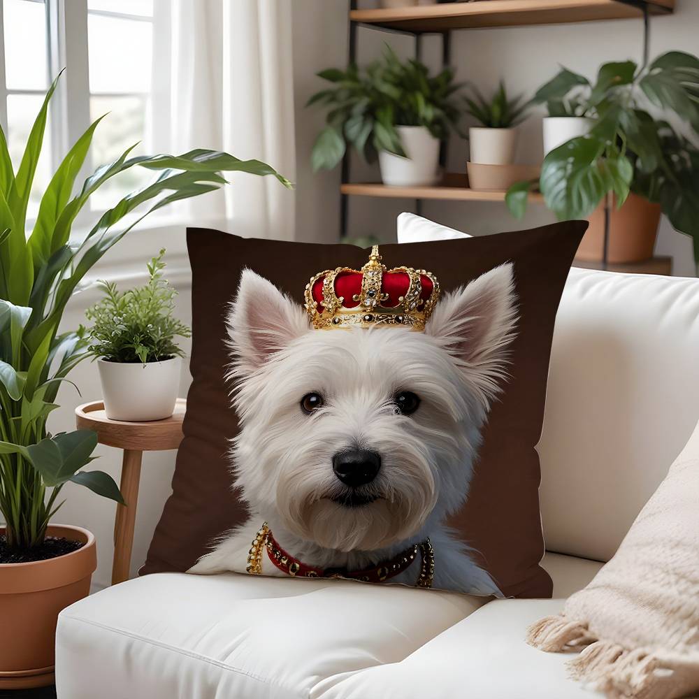 West Highland White Terrier Pillow Case  Plush Fabric Soft  Pillowcase Double Sided Print Cushion Cover Household Gifts