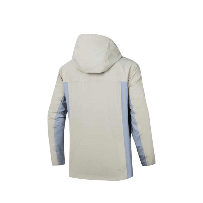 Anta Water Shell Jacket TD Earth Shell 2.0 Windproof Waterproof Breathable Outdoor Hooded Jacket Men Jackets Fog-Gray 952437617-6