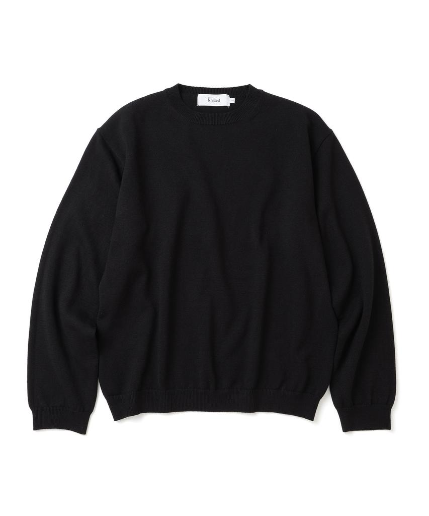 KNITTED Basic Essential Crop Round Knit Black