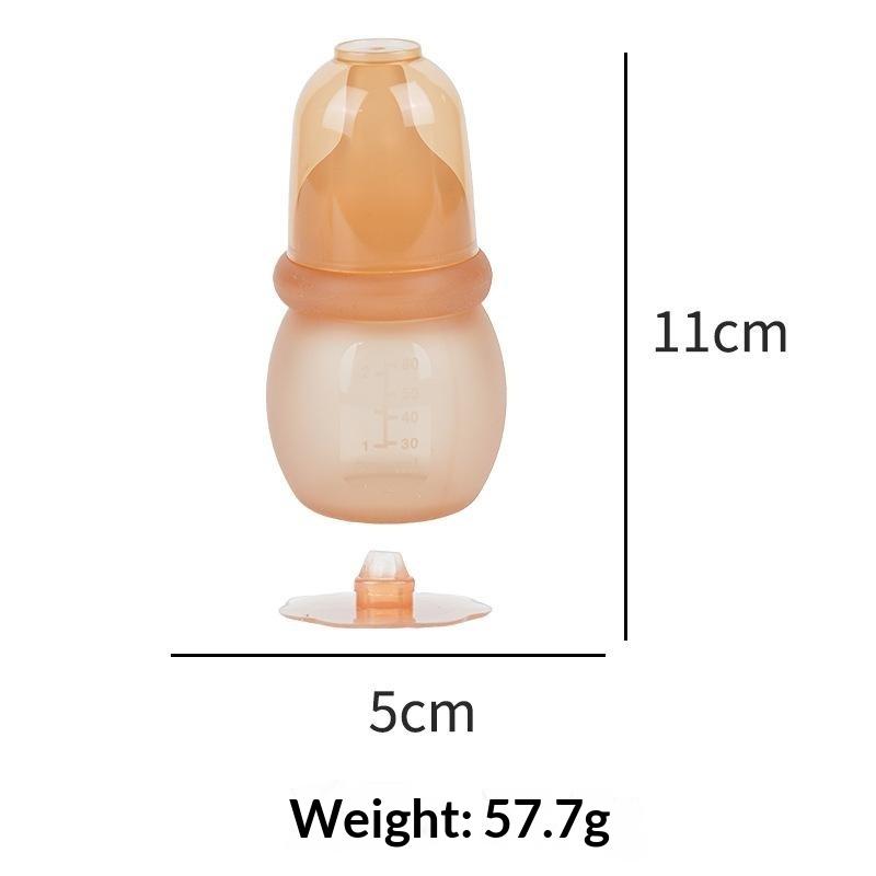 Ny Silikon Mini Babyflaska 60 ml Anti-Kolik Matningsflaska Bred Hals Mjölklagringsflaska För Nyfödd Baby