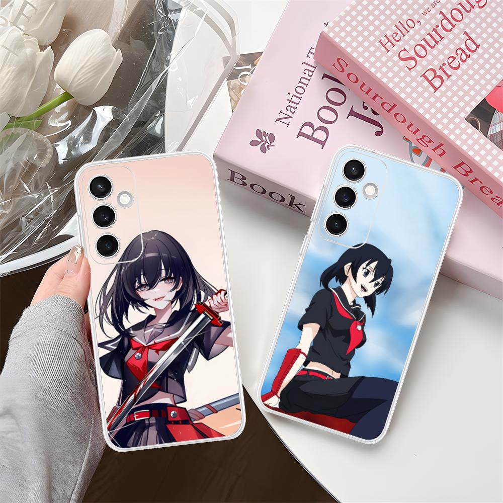 Akame Kurome Clear Mobile Phone Case for Samsung Galaxy S25 S24 S23 S22 S21Plus FE Ultra Colorful Cover