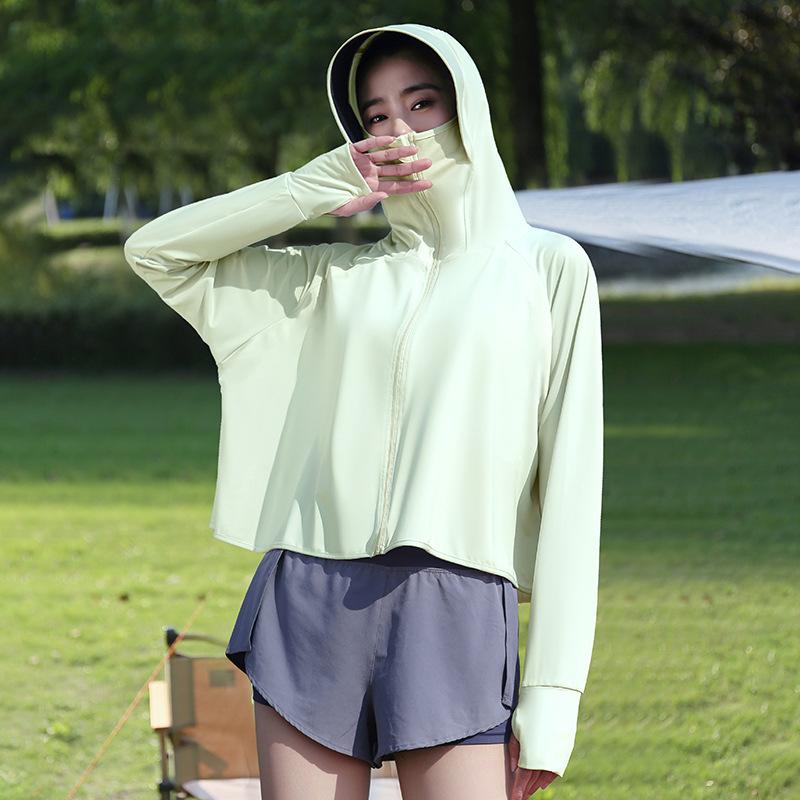 Sunscreen clothes women's summer new vinyl brim outdoor UV protection ice silk blouse cycling thin sunscreen clothes