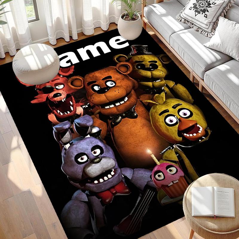 Custom Name Personalized Five Nights at Freddy's Print Carpet, Versatile Home Decor Rug, for Playroom, Apartment, Balcony, Entryway, Hallway Gift