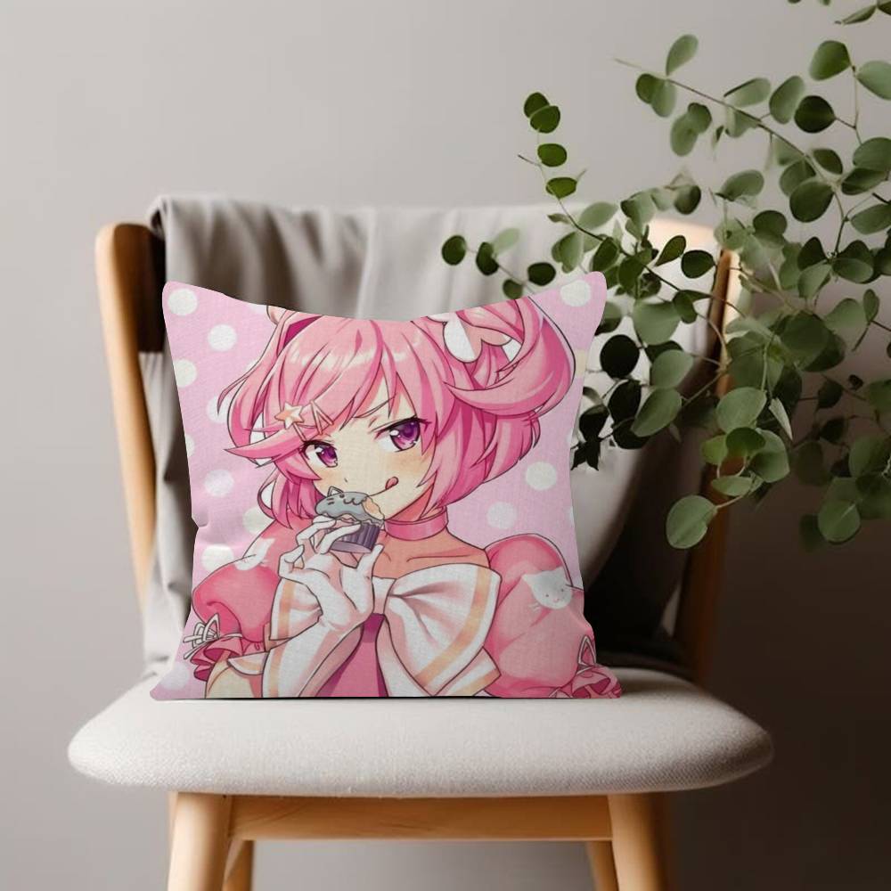 Anime Character Cushion Cover Inches Farmhouse Decor Home Throw Natsuki Pillow Covers For Couch Decorations