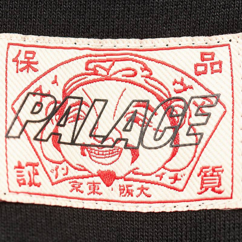 Palace X Evisu SS24 Zip-Up Casual Logo Print Hoodie Unisex Tops Black 2ESPAM4SW1150OSFLBLKX