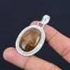 Birthday Gift For Her Natural Seam Agate Gemstone Pendant 925 Sterling Silver