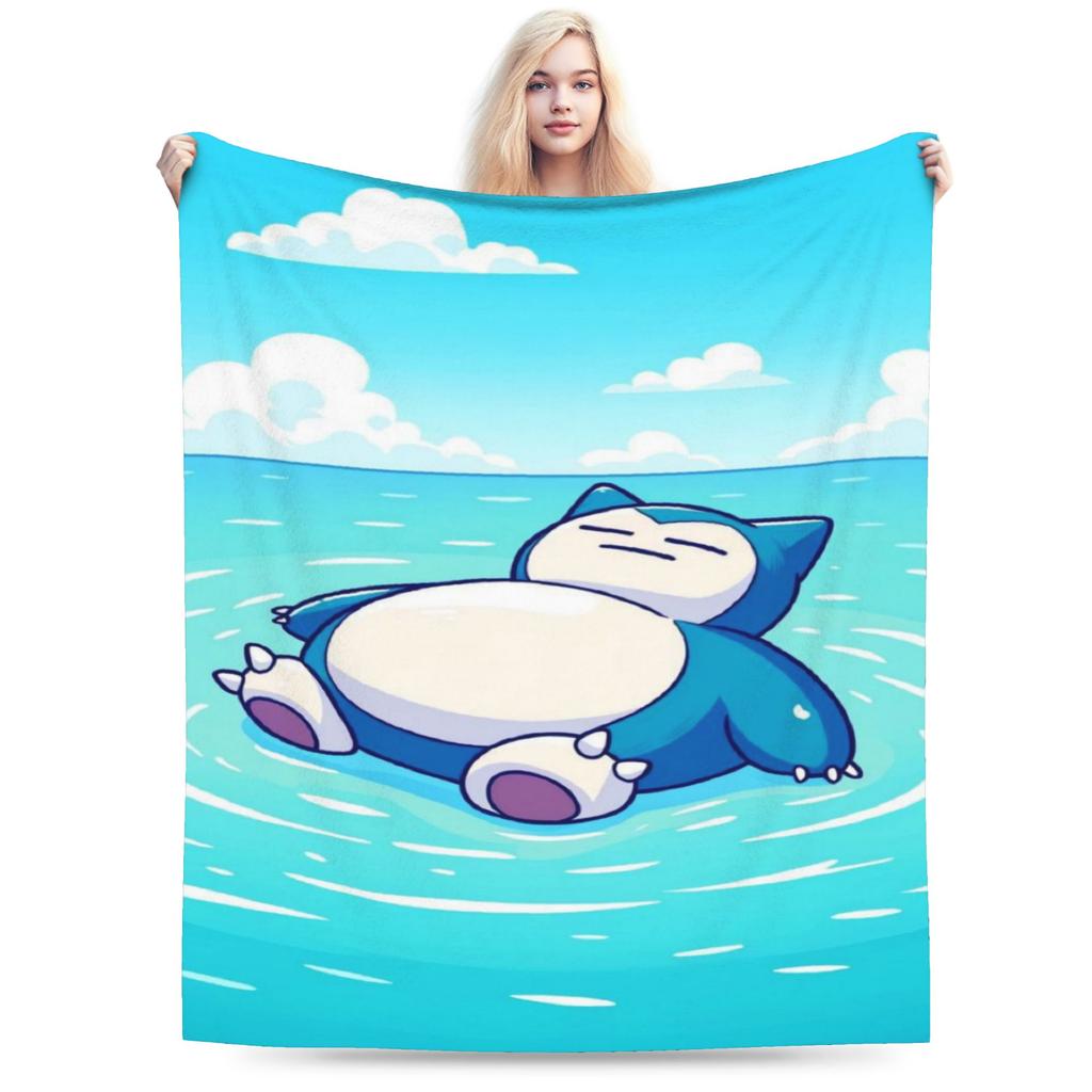 Snorlax Monster Blankets Ultra-Soft Coral Fleece Plush Comfortable Gifts Throw Blanket Plush Thin Quilt