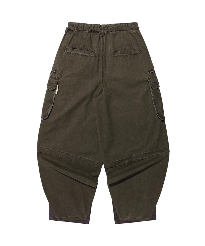 Gicheol Vintage Zip Cargo Balloon Pants (Washed Khaki)