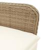 Garden Recliner with Cushions Adjustable Beige Poly Rattan
