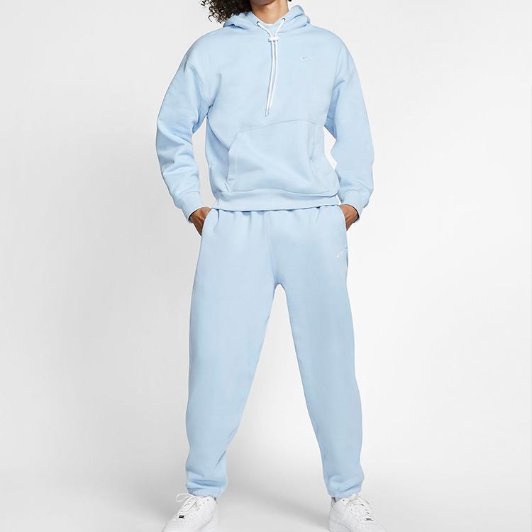 Nike Lab Fleece Warm Drawstring Hoodie Pullover Men Tops Spirit-Blue CD6393-436