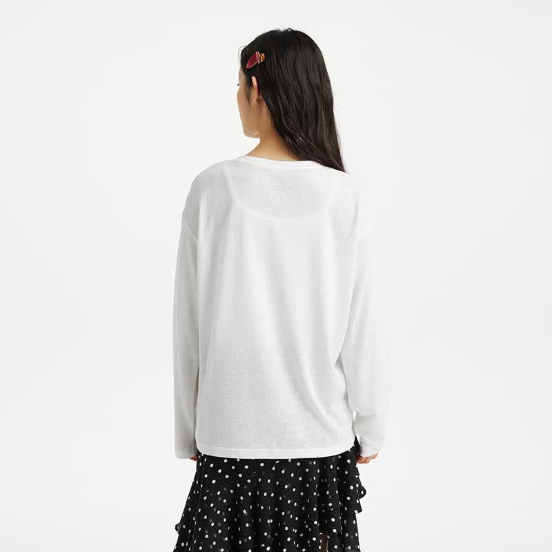 Hotwind 2026 Summer Women's Sheer Long-Sleeve T-Shirt