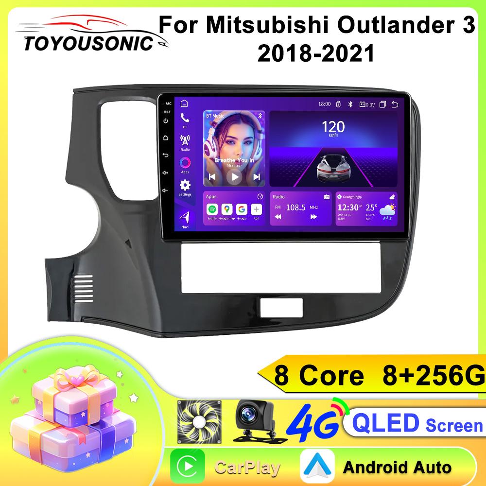 Toyousonic Car Video Player for Mitsubishi Outlander 2018-2021 GPS Navigation Built-in Dsp Carplay Autoradio Android Head Unit