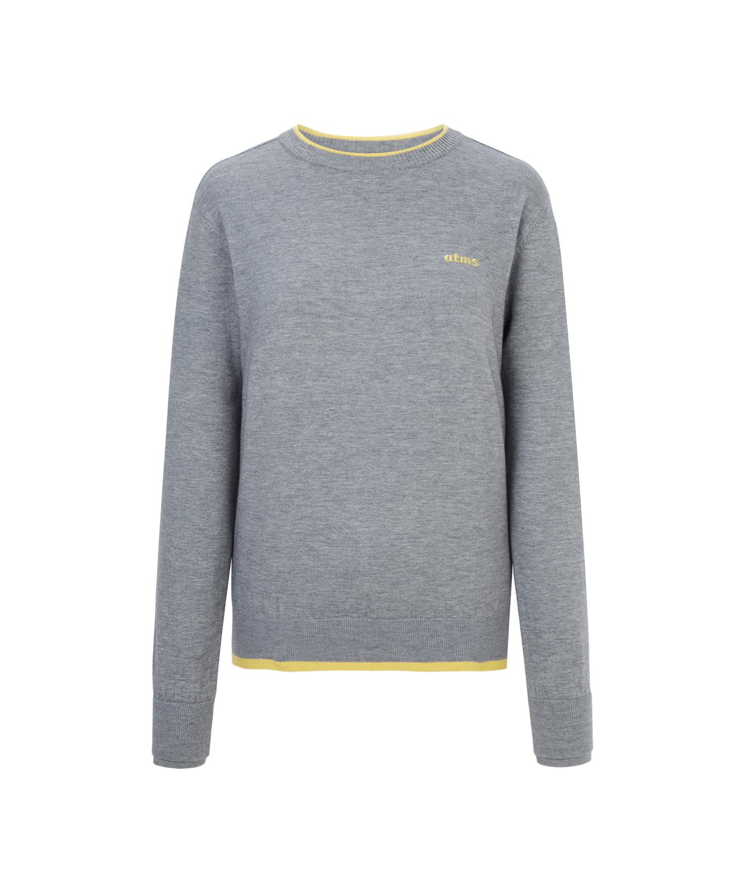 Antomas Spaceship Double Sleeve Round Neck Knit Women S - Gray Xs