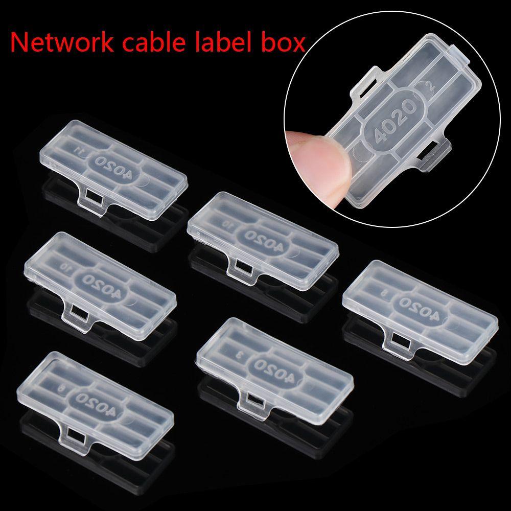 50PCS Waterproof Transparent Display Identification Box Cable Tie Marker Tag Cable Sign Cards Label