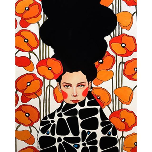 

Полный квадратный круглый дрель 5D DIY алмазная живопись мультфильм женщина вышивка стразами мозаика девушка вышивка крестиком украшение дома Full Round 50X70CM темно серый