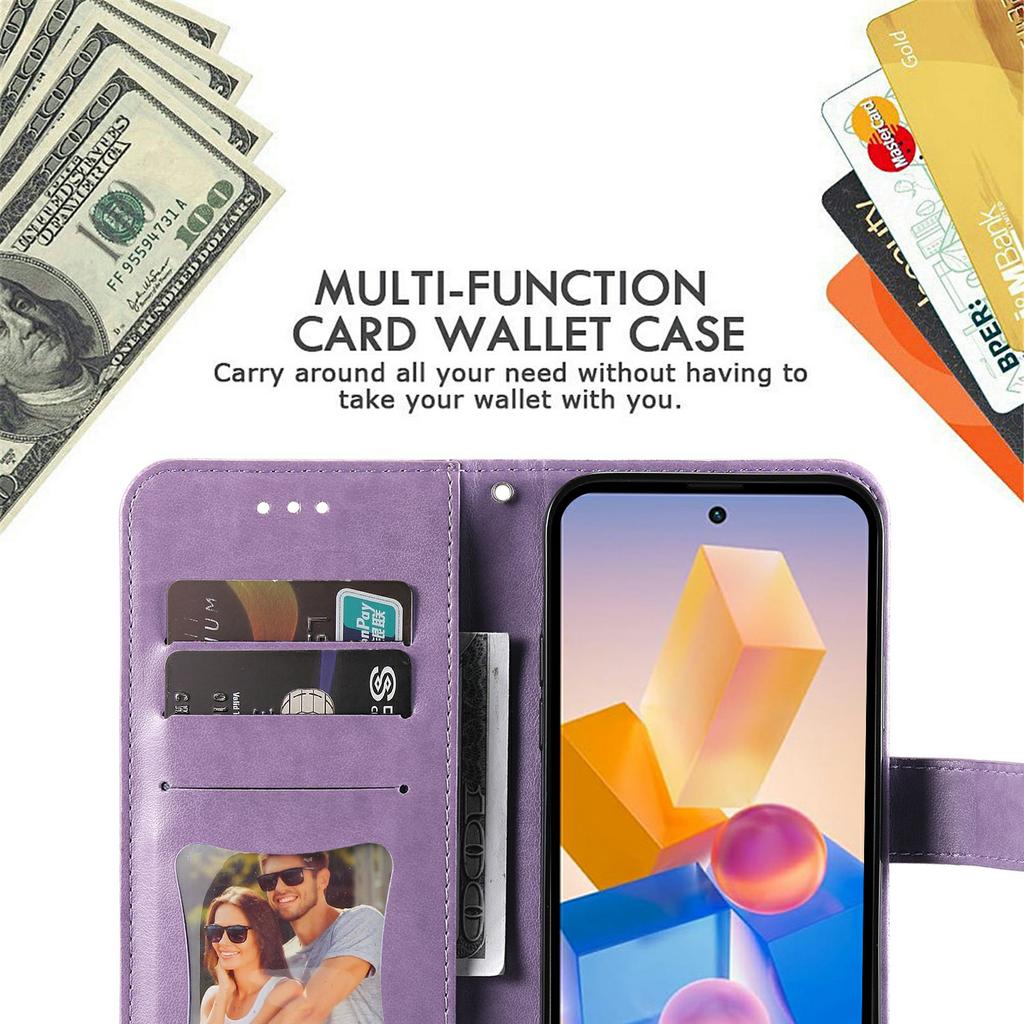 Leather Case for Infinix Smart 8 Plus/Smart 8 Pro 4G/Smart 8 4G/Hot 40i/TECNO Spark 20/Spark Go 2024 4G Flower Phone Cover