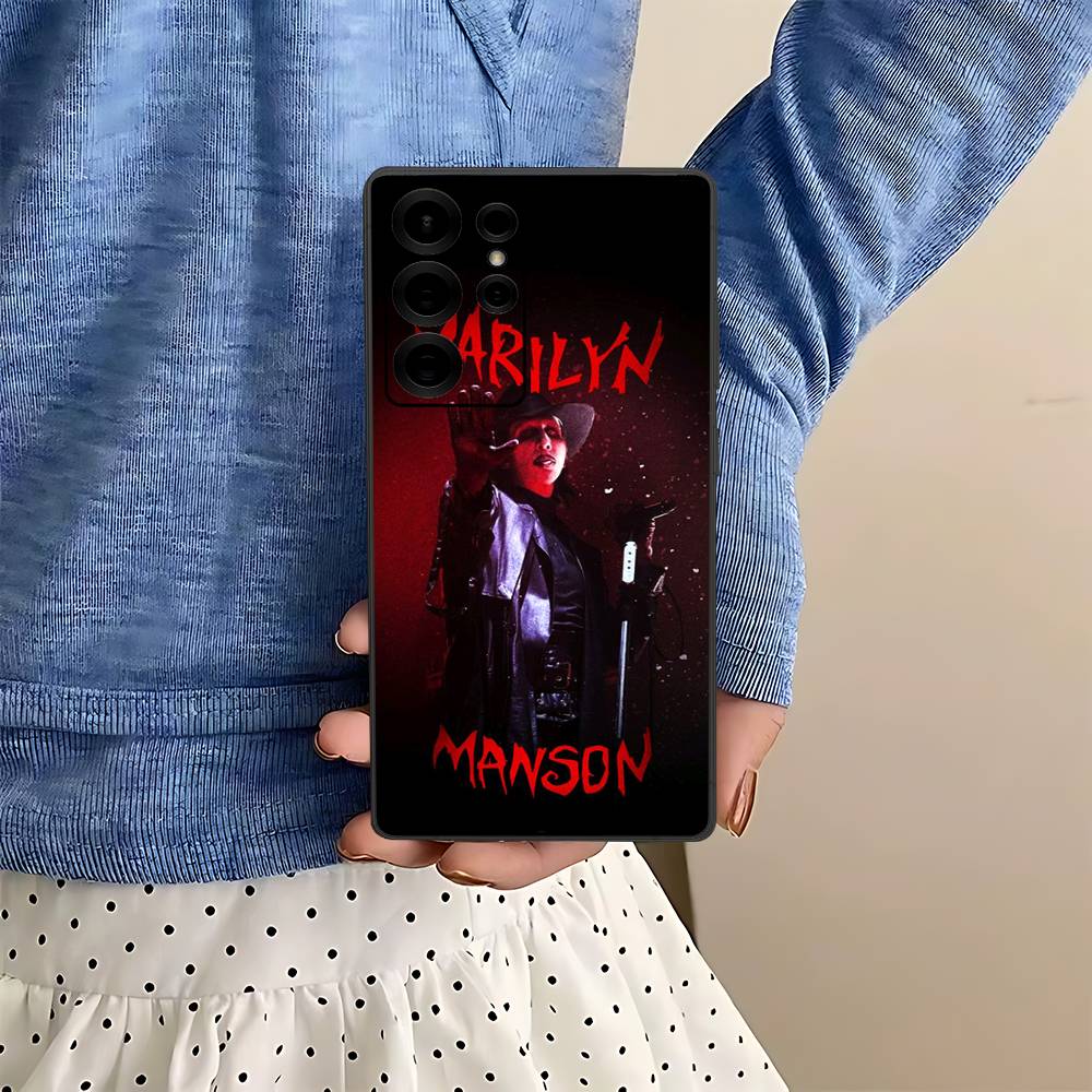 Rock Band Marilyn Manson Phone Case For Samsung S 24 Fe 25 Ultra Plus 20 Lite 21 30 22 23 24 22 Ultra 5G Fundas