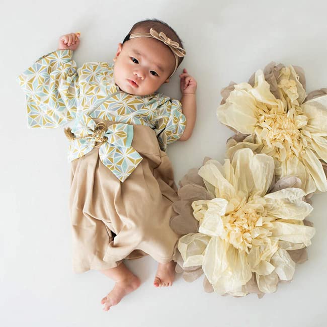 Kufuu Hakama Romper for First Meal, Girls and Boys, Hinamatsuri (Girls' Festival), Costume, First Meal, Shrine Visit (80cm, Ash Gray)